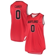 Donald Carey Replica Red Women's Maryland Terrapins Performance Basketball Jersey