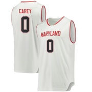 Donald Carey Replica White Men's Maryland Terrapins Performance Basketball Jersey