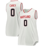 Donald Carey Replica White Women's Maryland Terrapins Performance Basketball Jersey